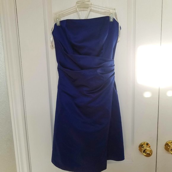 Blue Strapless Davids Bridal Dress - Picture 1 of 2
